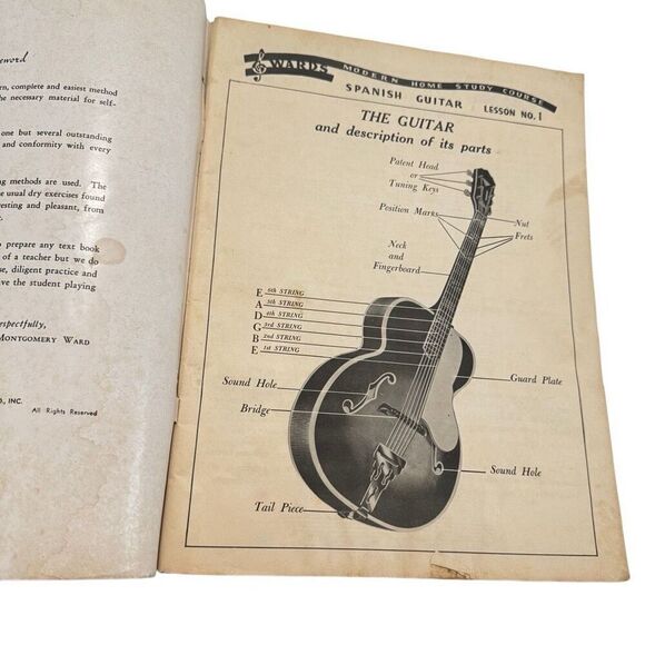 Modern Home Study Course Spanish Guitar Book By Geo Roberts 1941 Montgomery Ward - Picture 5 of 5